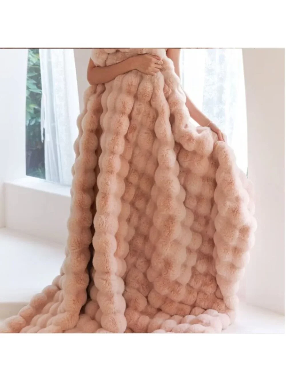 51.18*62.99inch Pink Blanket Soft Thick Hand‑made Sofa Bed Decor Blanket